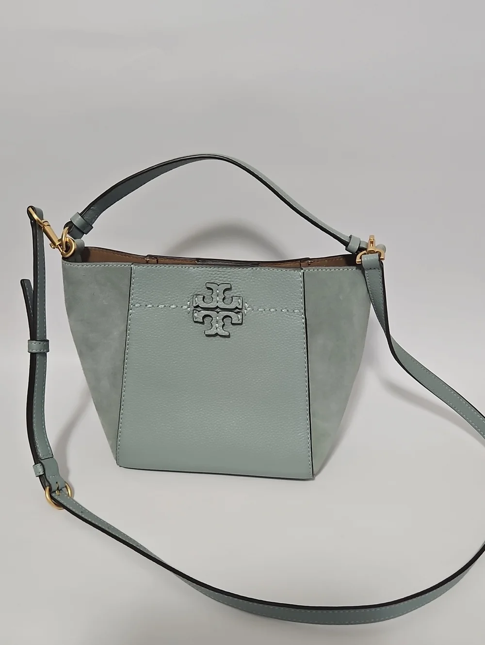 Tory Burch McGraw Small Bucket Bag Artic Blue